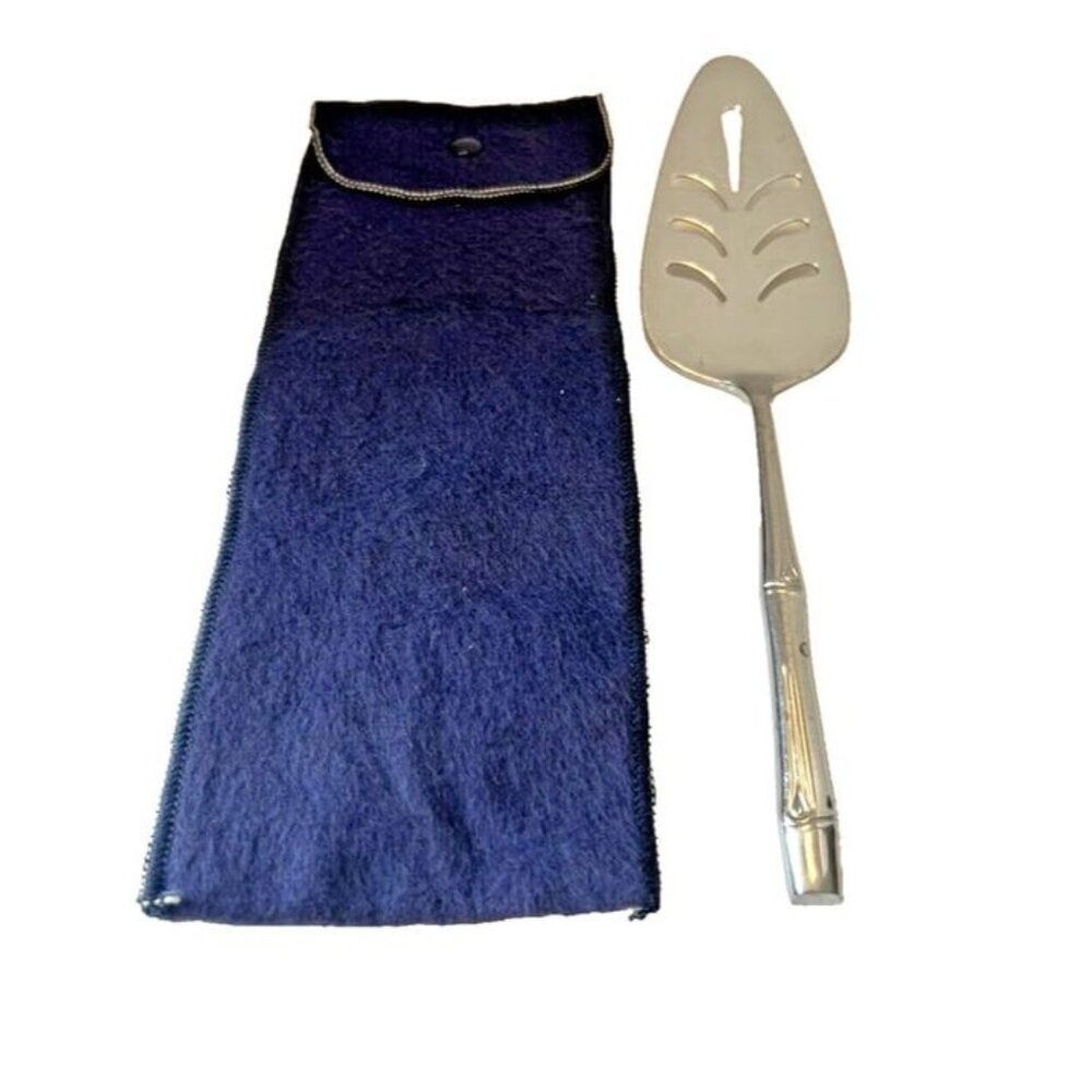 PRESENT‎ Japan Stainless TAHITI Line Cake Spatula Bamboo Handle 10.5" w Dustbag
